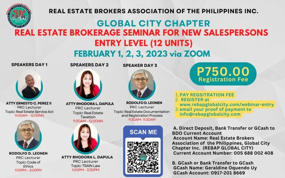 REAL ESTATE BROKERAGE SEMINAR FOR NEW SALESPERSONS   ENTRY LEVEL (12 UNITS)