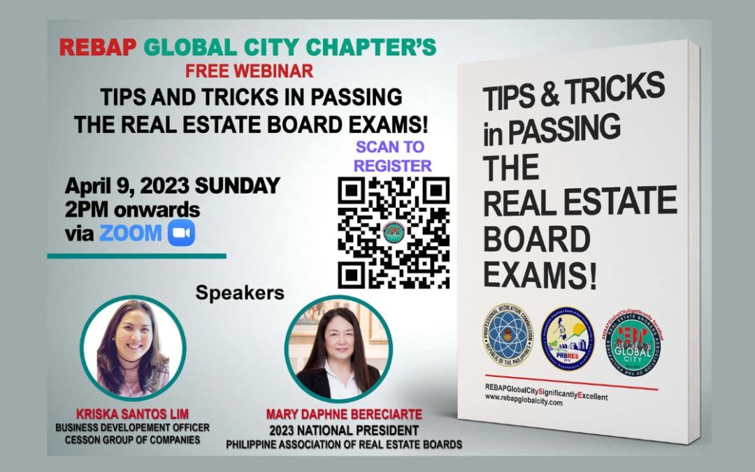 FREE WEBINAR on Tips and Tricks on How to Pass the Real Estate Brokers Examinations
